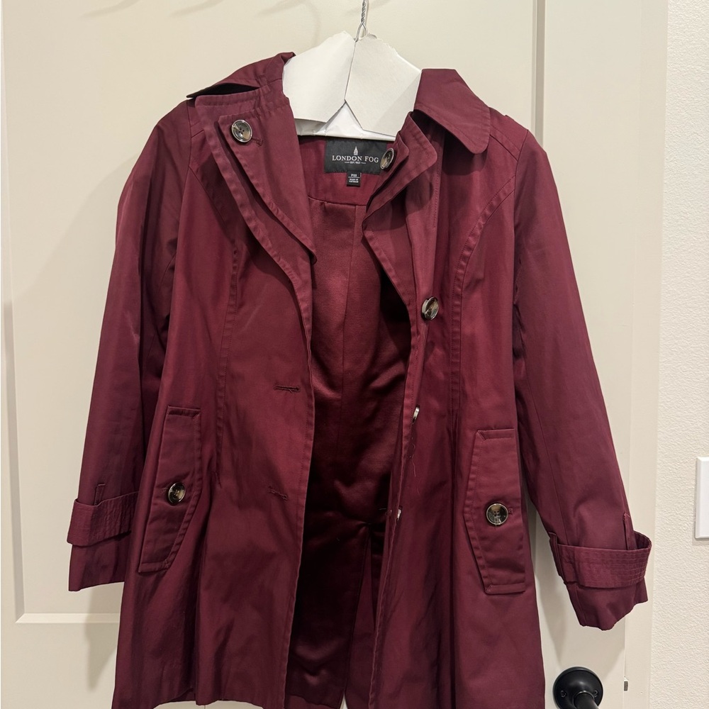 London Fog Women's Deep Red Trench Coat